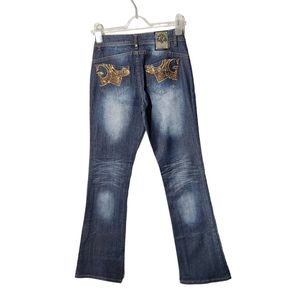 DEREON embelished blue jeans bellcut